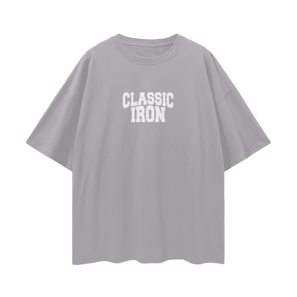 Classic Iron Streetwear Loose Drop Shoulder T-Shirt