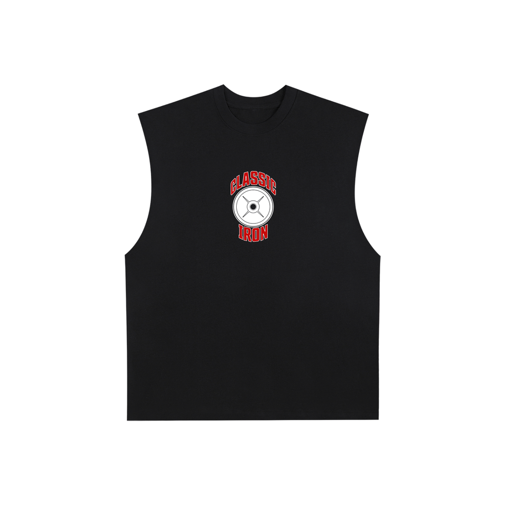 Emblem Raw Edge Cotton Tank Top
