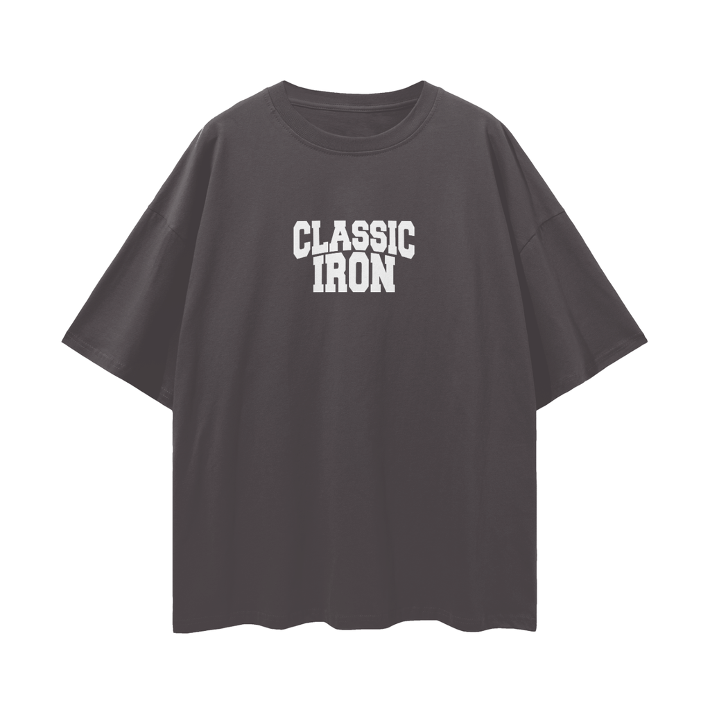 Classic Iron Streetwear Loose Drop Shoulder T-Shirt