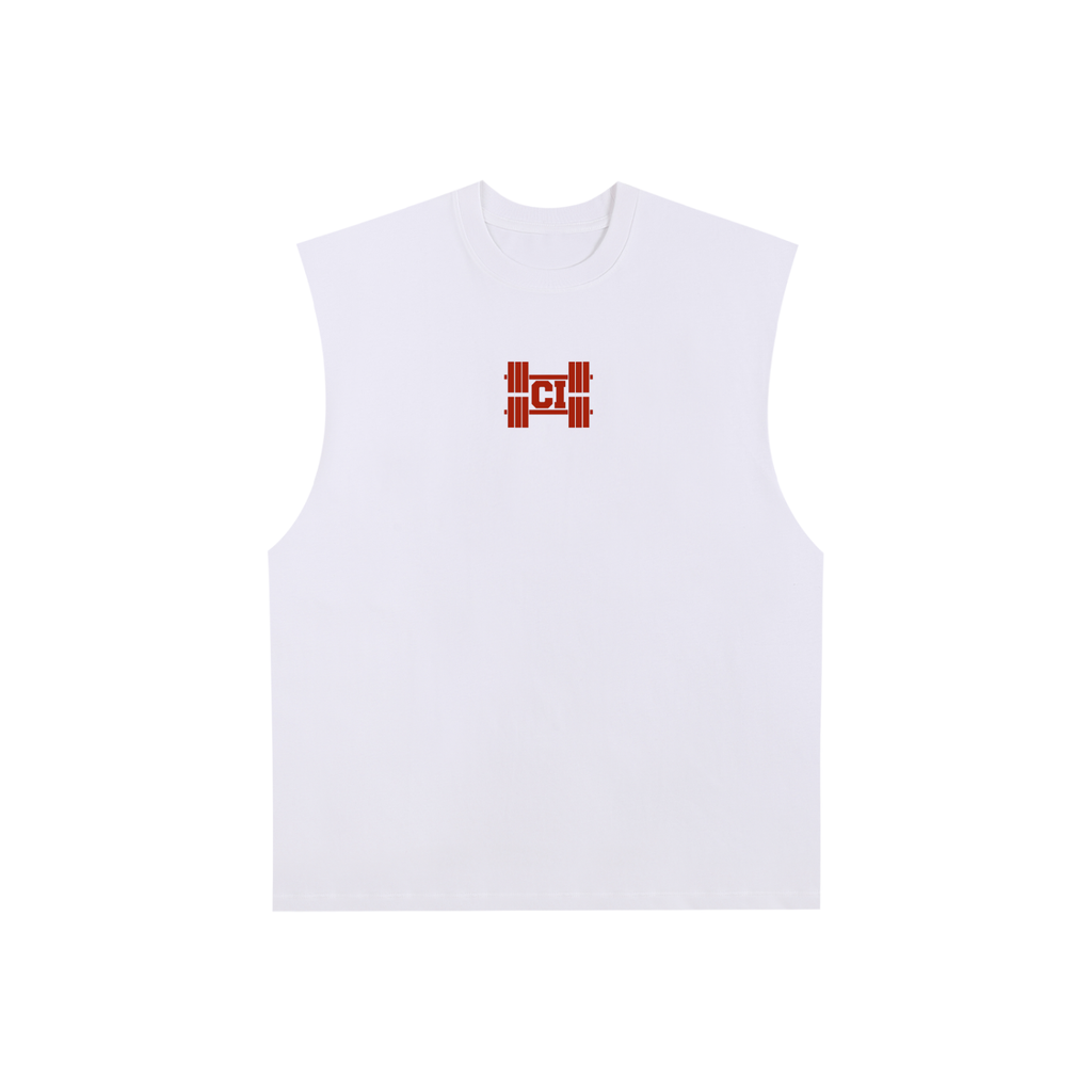 Classic Iron Raw Edge Cotton Tank Top