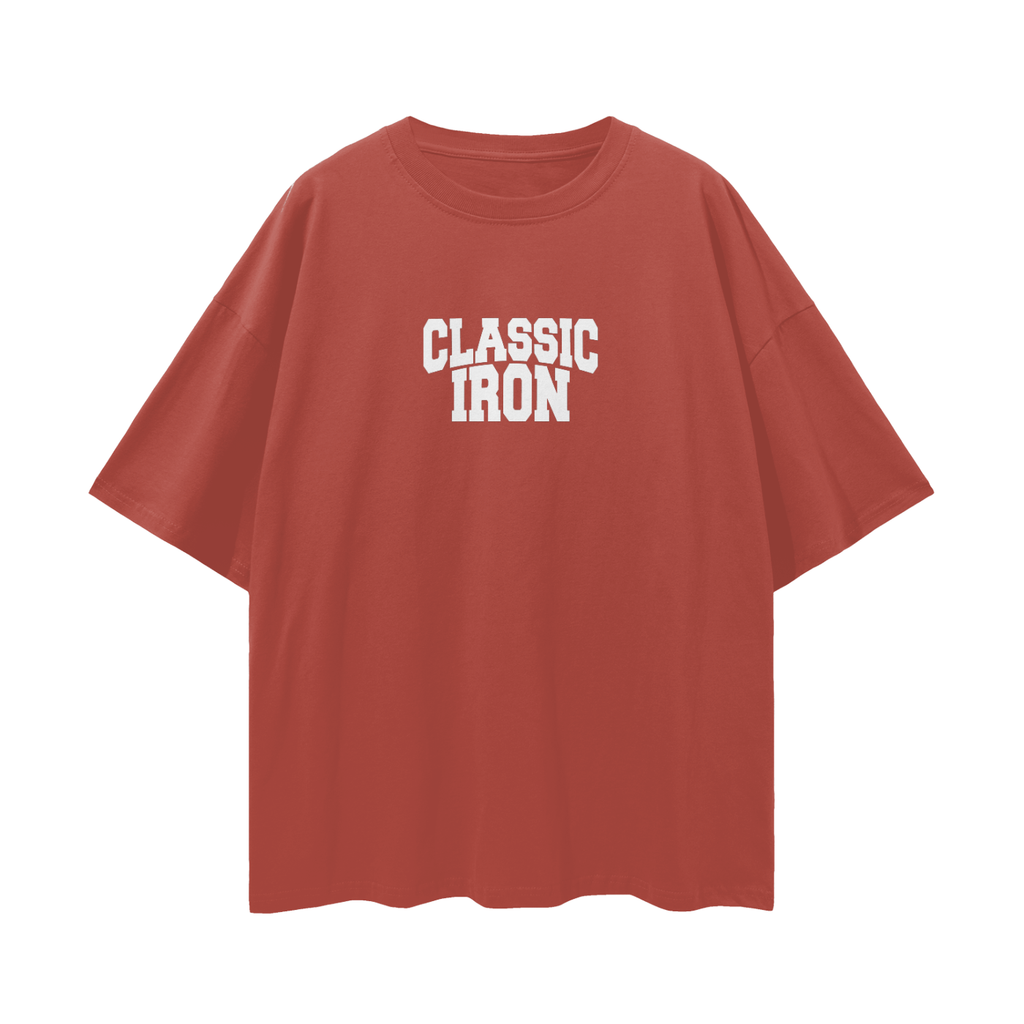 Classic Iron Streetwear Loose Drop Shoulder T-Shirt