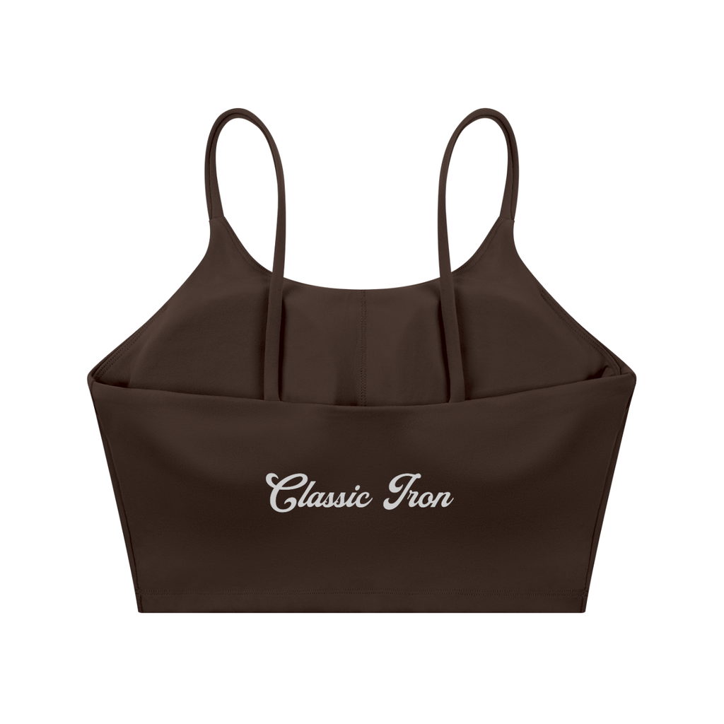Cursive Spaghetti Strap Yoga Sports Bra