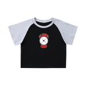 Emblem Color-Blocked Raglan Sleeve Crop Top