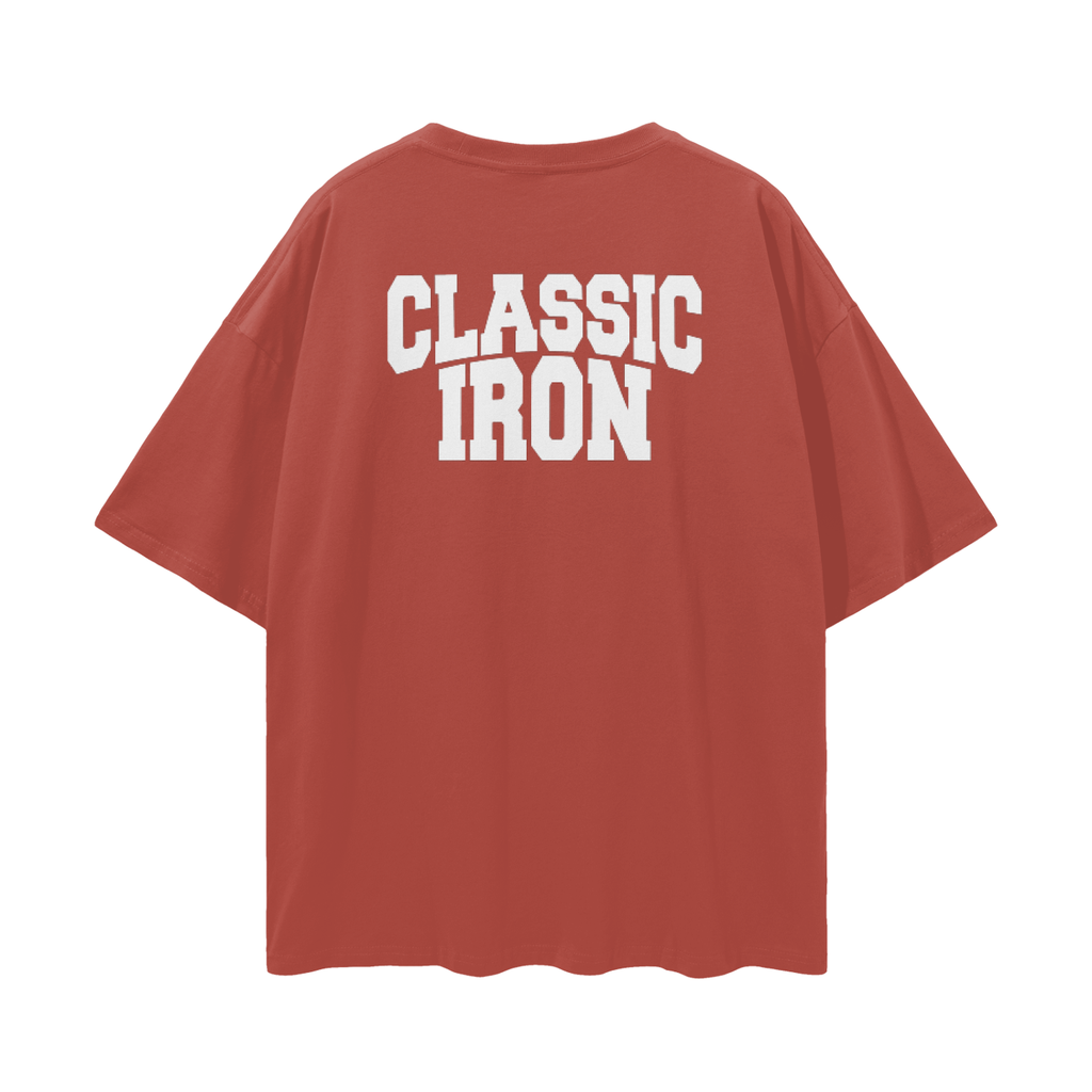 Classic Iron Streetwear Loose Drop Shoulder T-Shirt