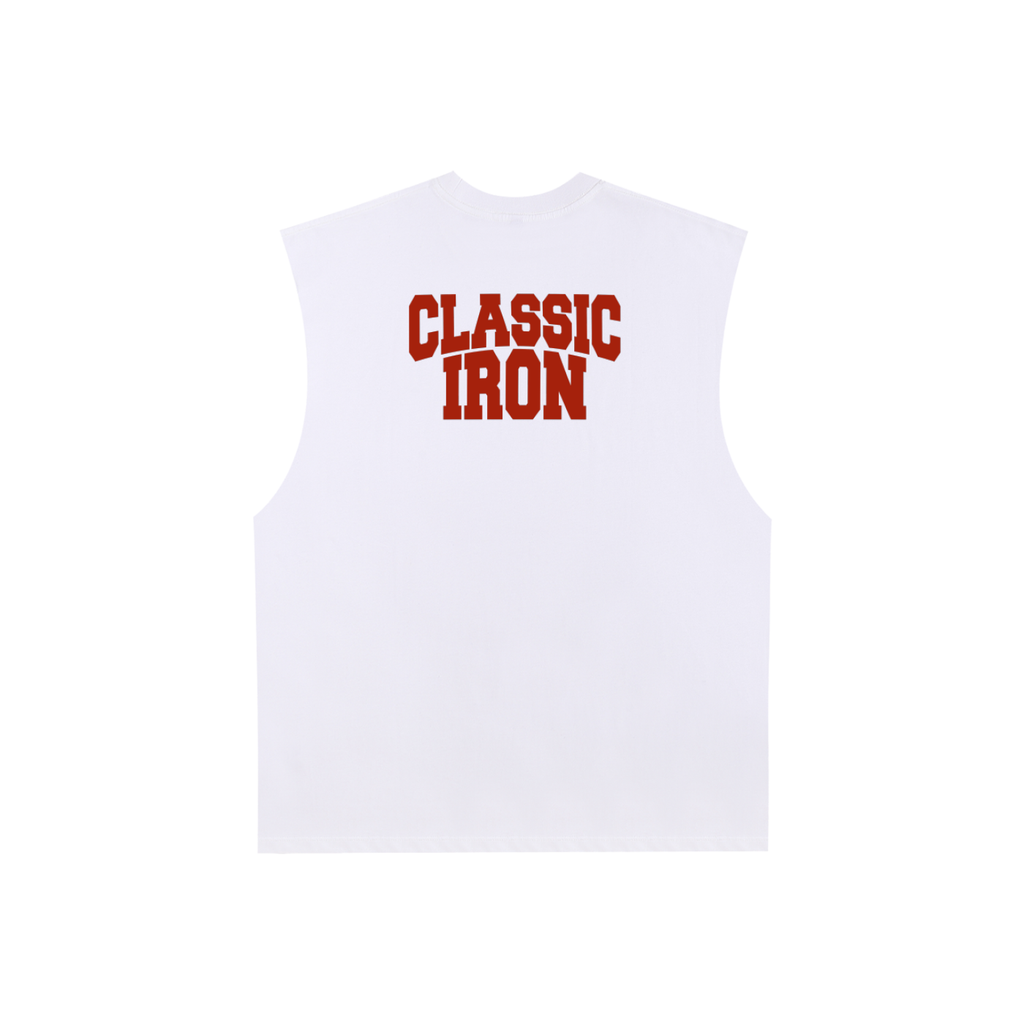 Classic Iron Raw Edge Cotton Tank Top