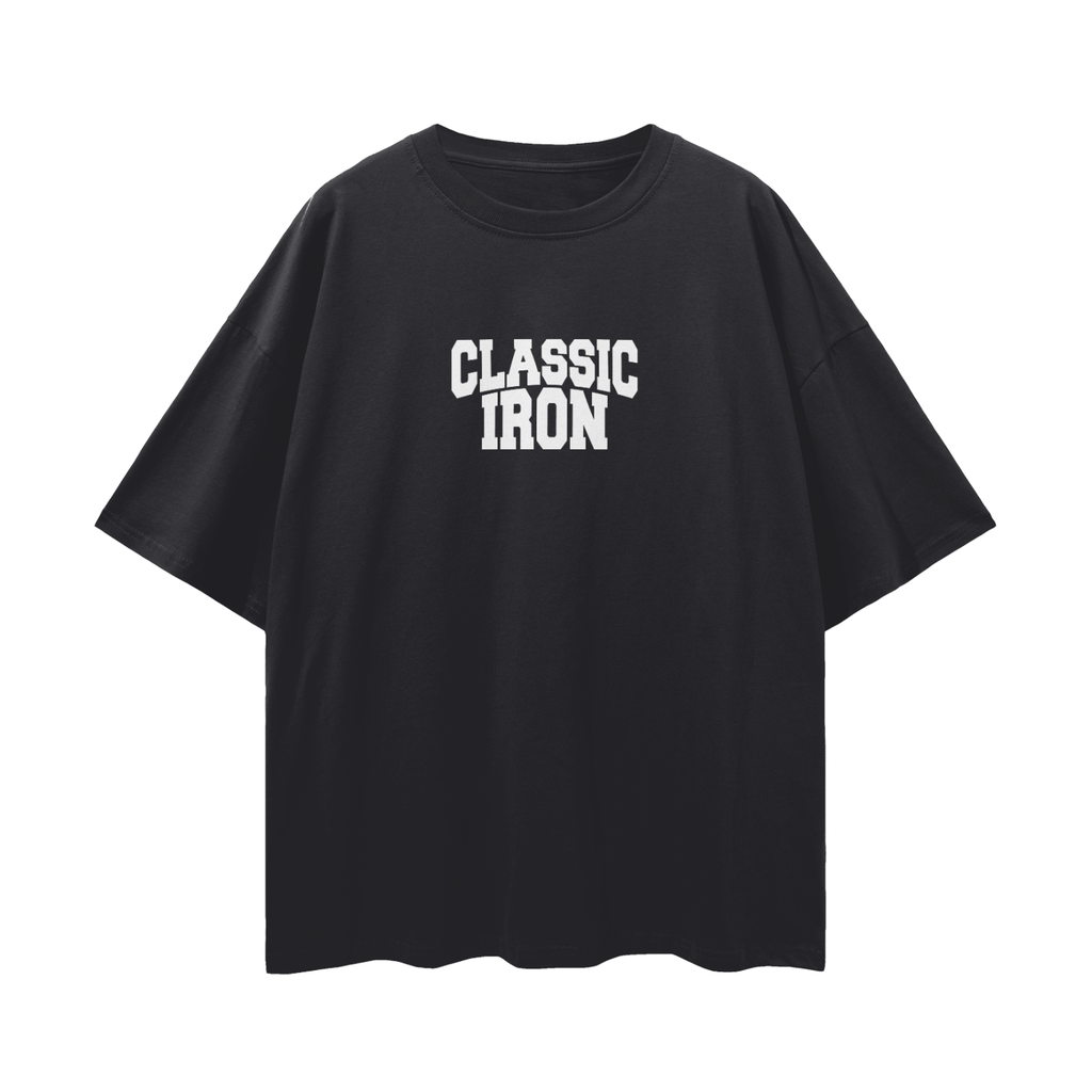 Classic Iron Streetwear Loose Drop Shoulder T-Shirt