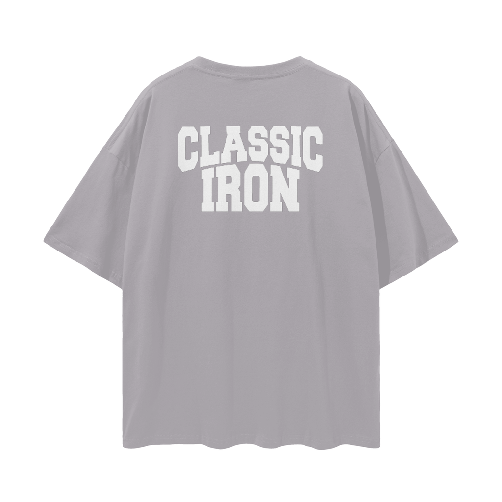 Classic Iron Streetwear Loose Drop Shoulder T-Shirt