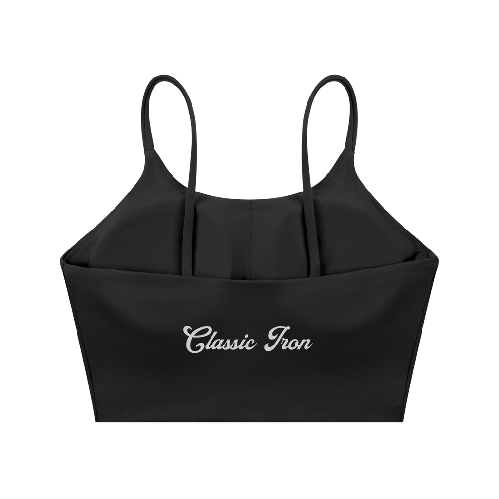 Cursive Spaghetti Strap Yoga Sports Bra