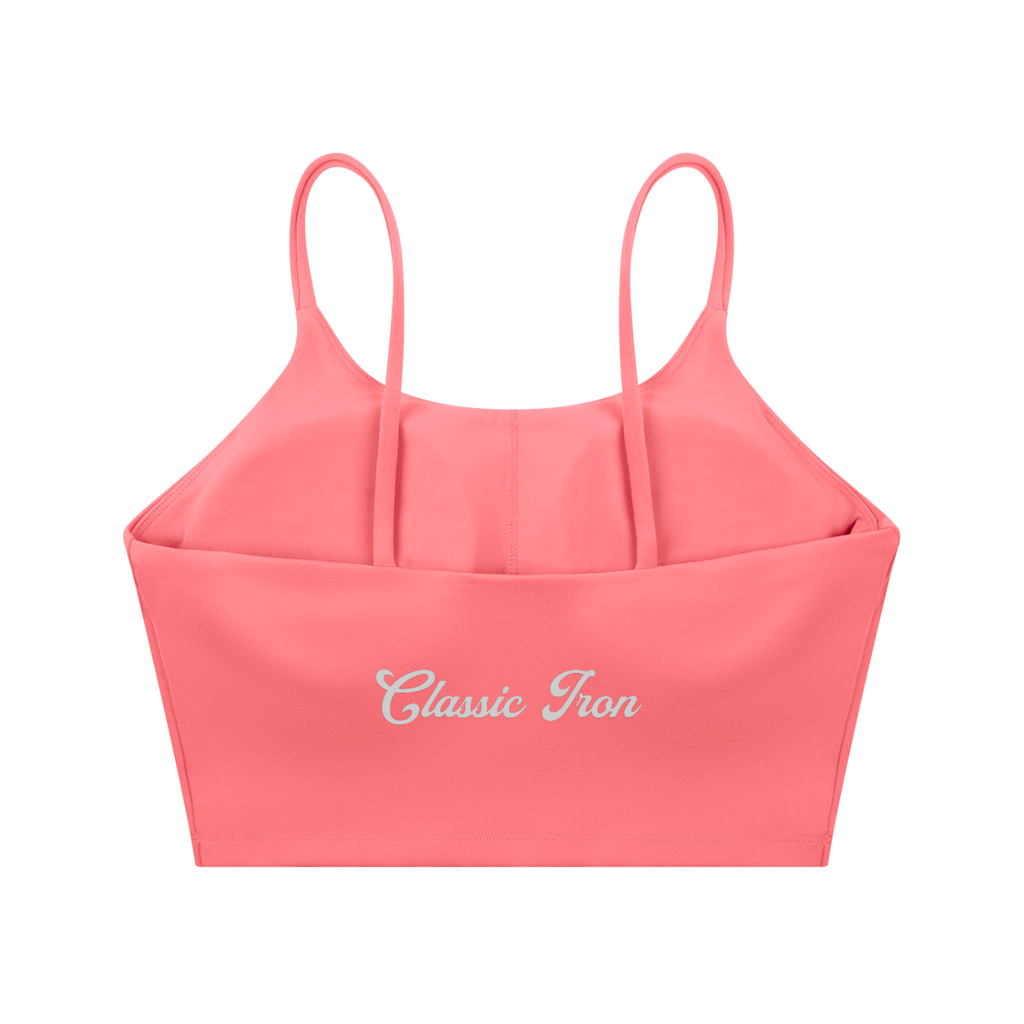 Cursive Spaghetti Strap Yoga Sports Bra