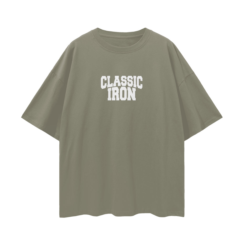 Classic Iron Streetwear Loose Drop Shoulder T-Shirt