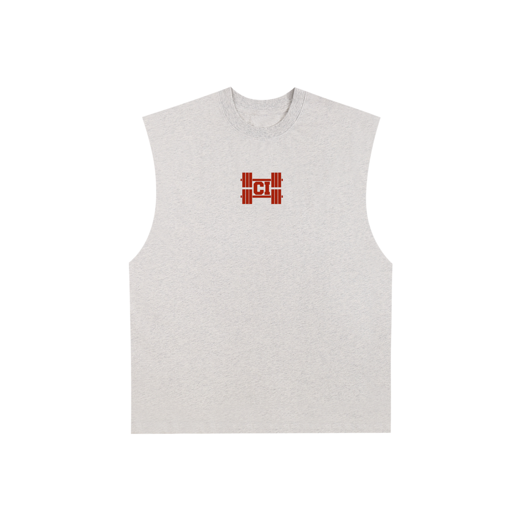 Classic Iron Raw Edge Cotton Tank Top