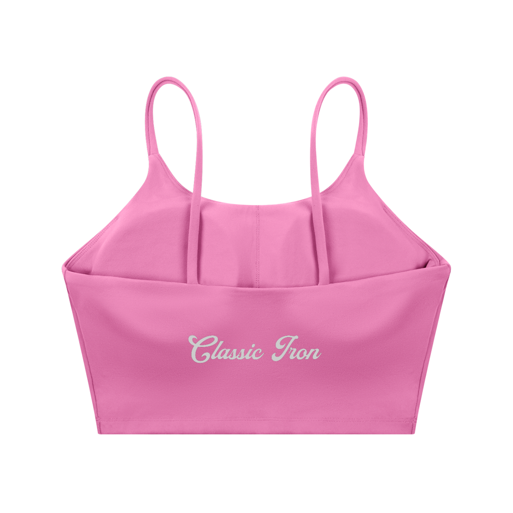 Cursive Spaghetti Strap Yoga Sports Bra