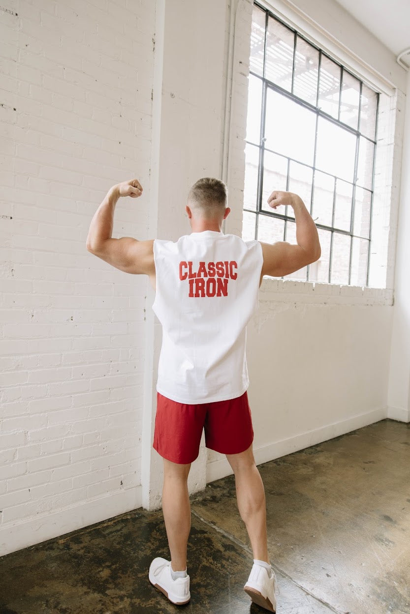 Classic Iron Raw Edge Cotton Tank Top