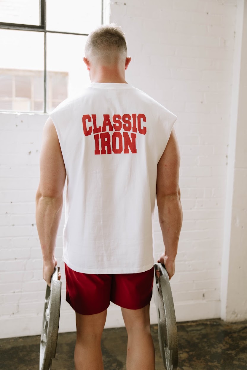 Classic Iron Raw Edge Cotton Tank Top