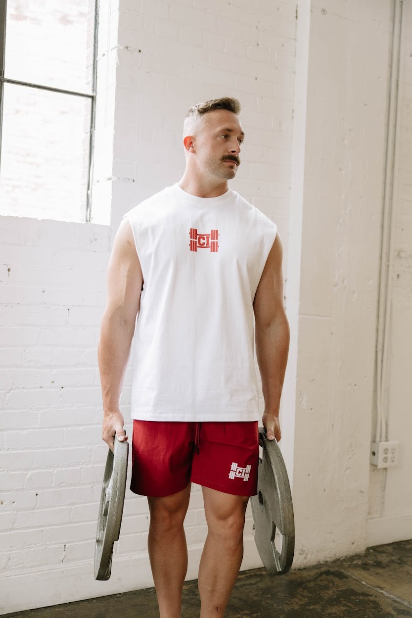 Classic Iron Raw Edge Cotton Tank Top