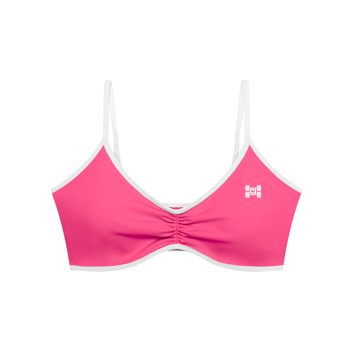 CI Women's Color Block Ruched V-Neck Sports Bra