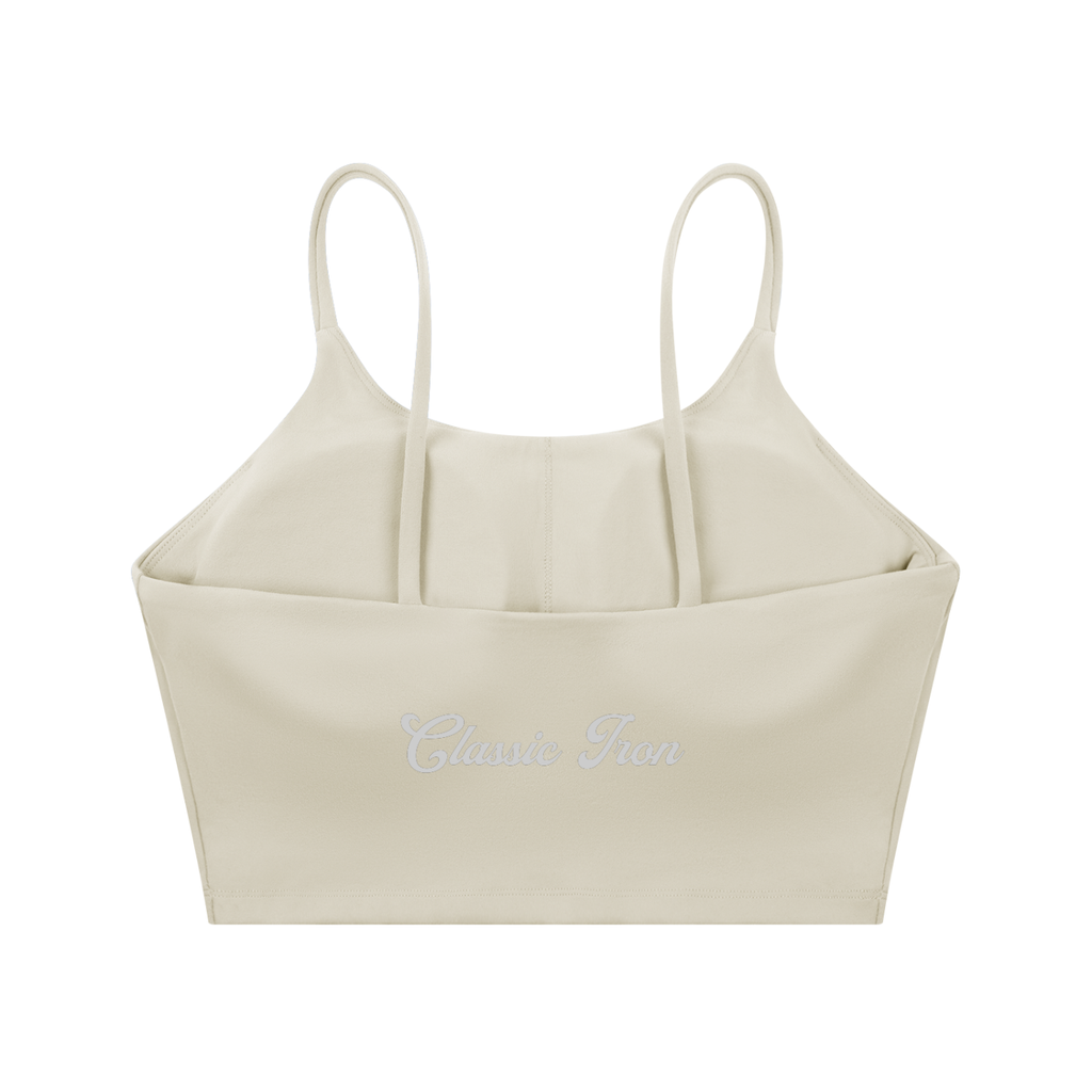 Cursive Spaghetti Strap Yoga Sports Bra