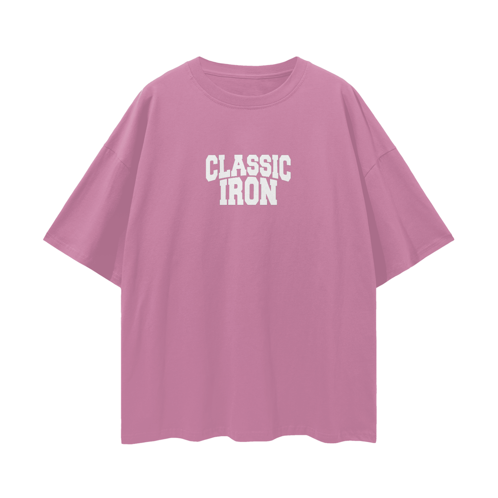 Classic Iron Streetwear Loose Drop Shoulder T-Shirt