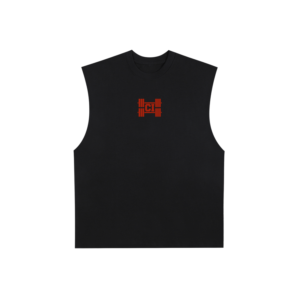 Classic Iron Raw Edge Cotton Tank Top