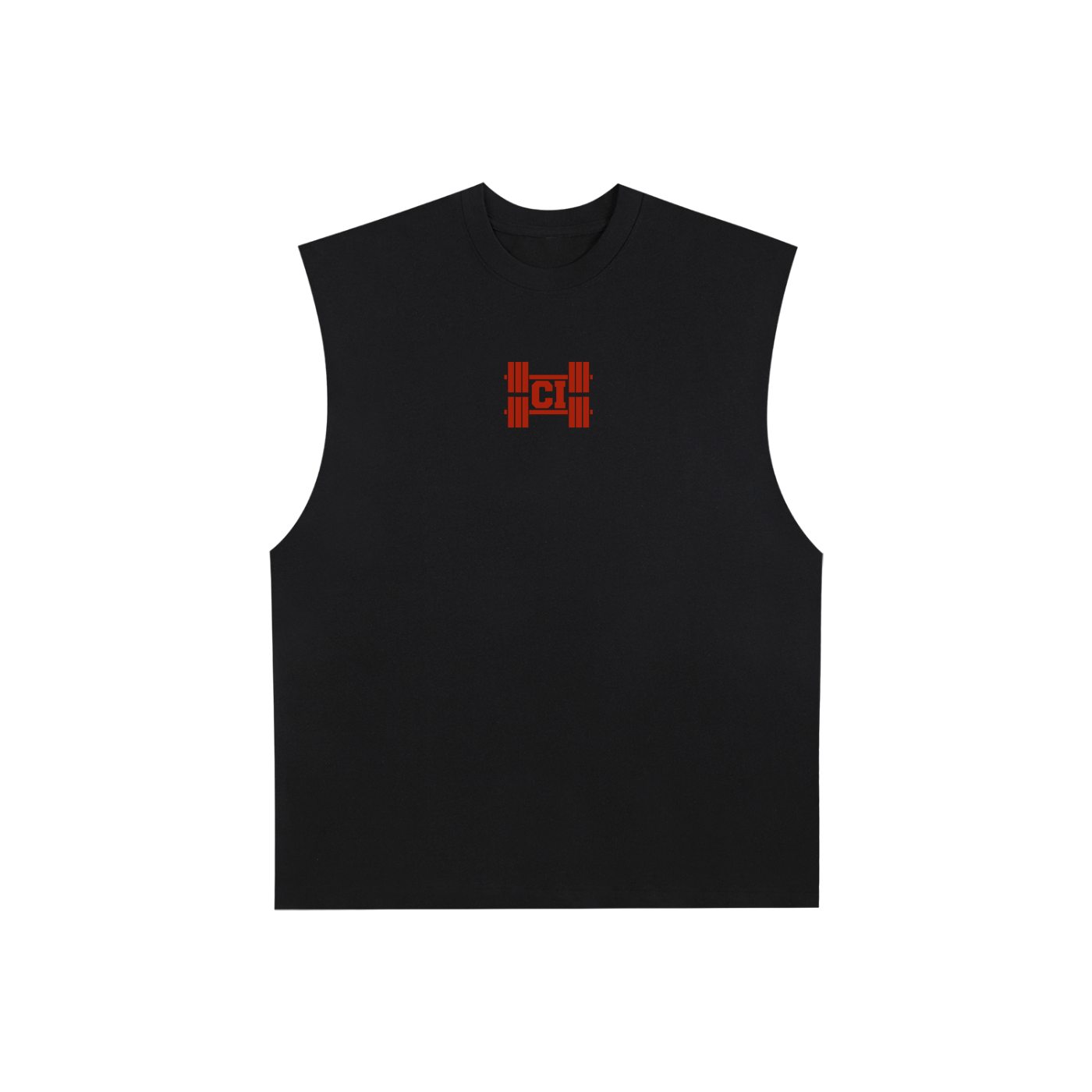 Classic Iron Raw Edge Cotton Tank Top
