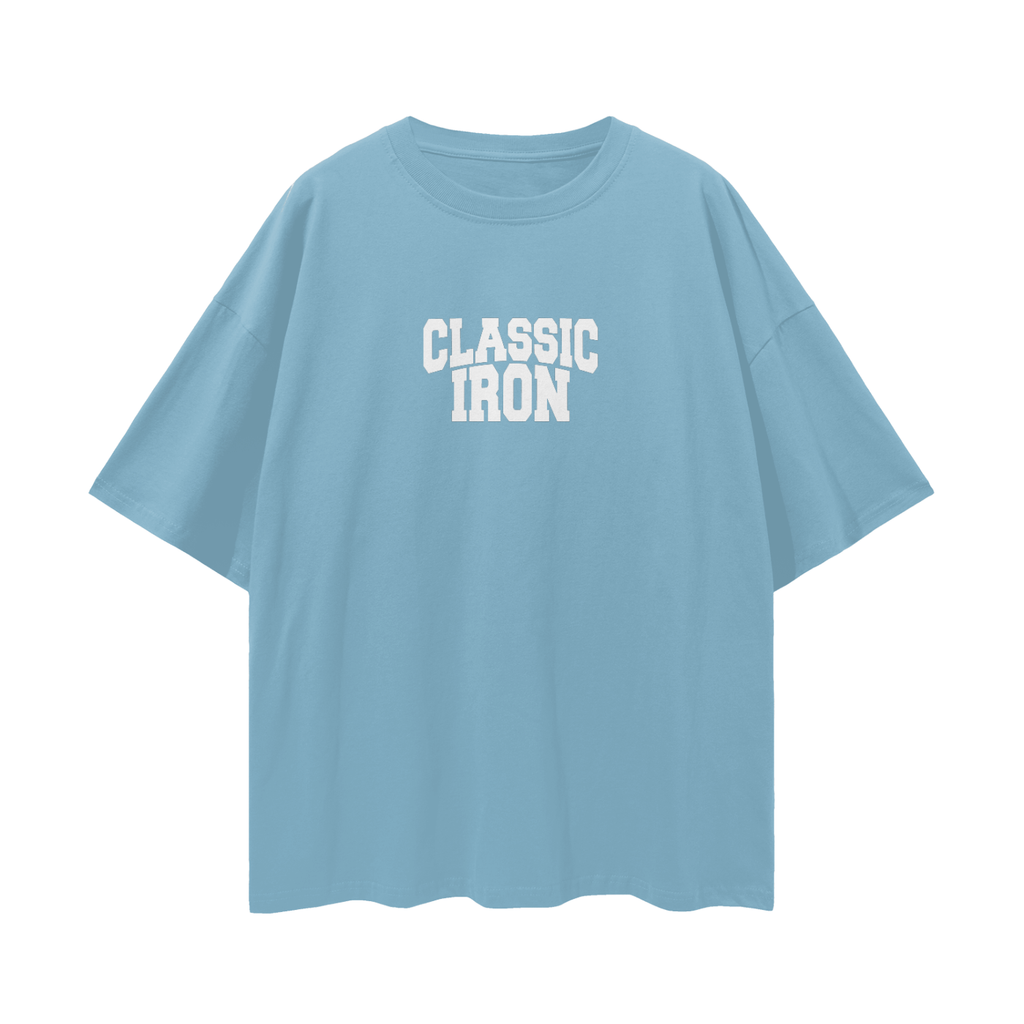 Classic Iron Streetwear Loose Drop Shoulder T-Shirt