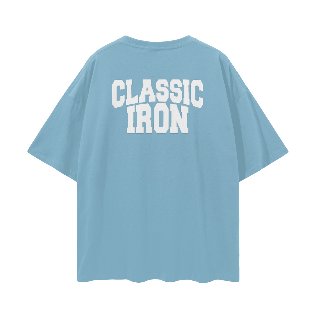 Classic Iron Streetwear Loose Drop Shoulder T-Shirt