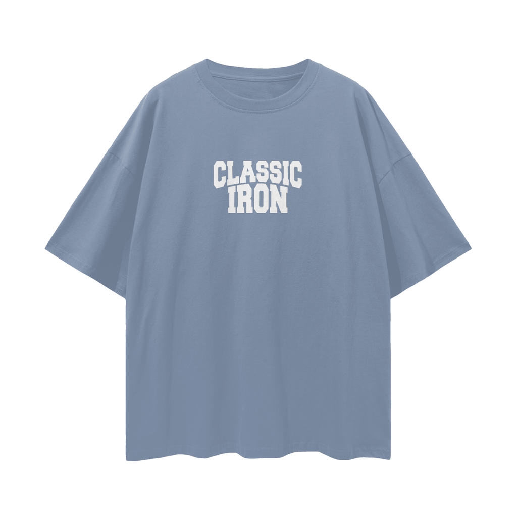 Classic Iron Streetwear Loose Drop Shoulder T-Shirt