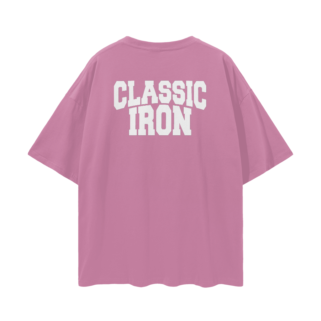 Classic Iron Streetwear Loose Drop Shoulder T-Shirt